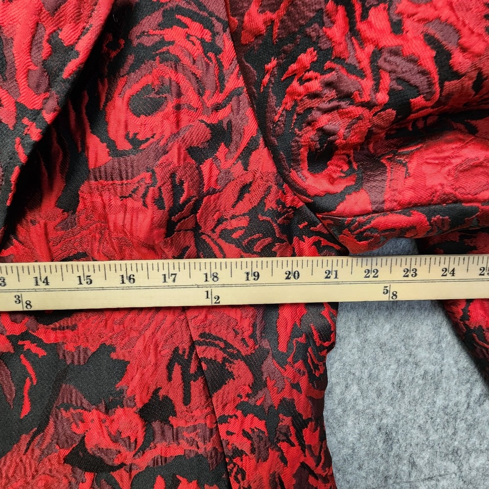 Chico's Wild Poppy Rose Jacquard Topper Jacket Red‎ Black Size 2 US 12/14 NEW - Picture 11 of 12